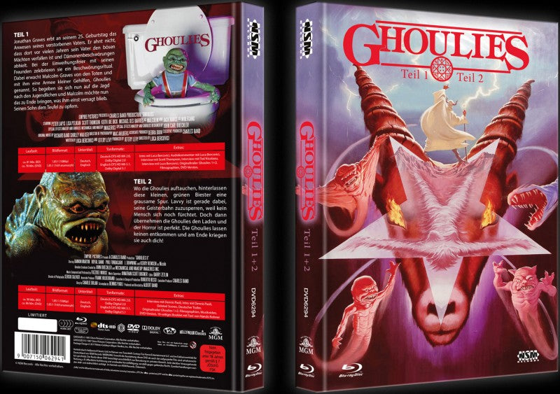GHOULIES 1&2 - 2Blu-rays+2DVD Mediabook Lim 444