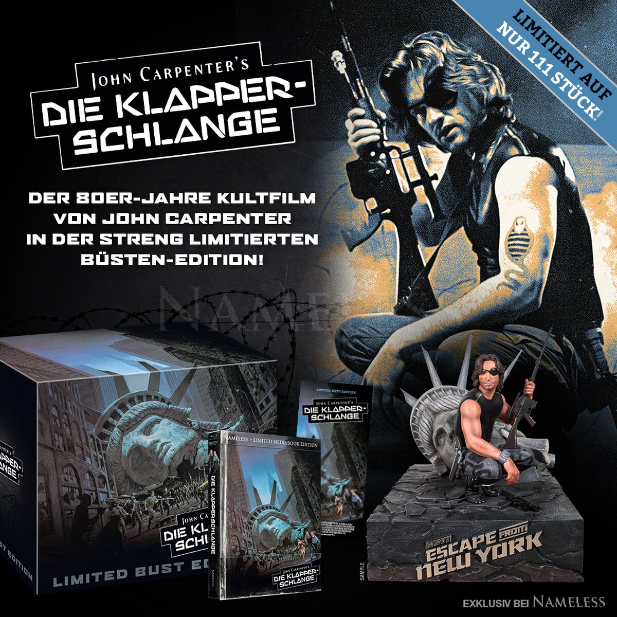 Die Klapperschlange - 4kUHD/Blu-ray Mediabook A + Büste Lim 111